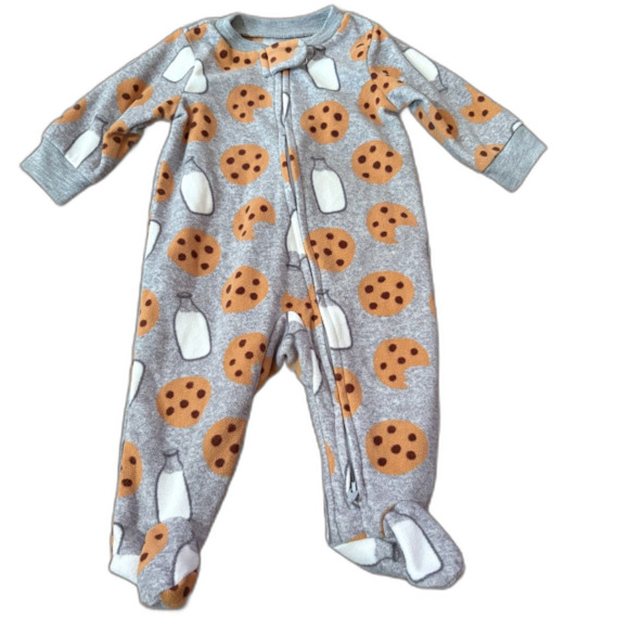 Baby's First Christmas Fleece Footed Sleeper Lot of 2 Carter's & Little Me 0-3M - Picture 5 of 7